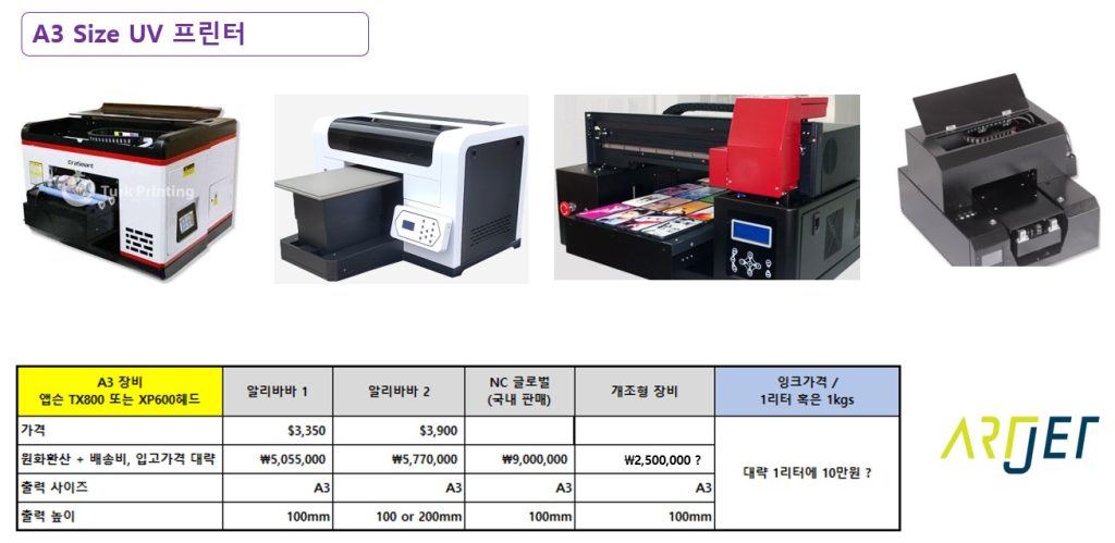 UV프린터 구매 전 고려사항